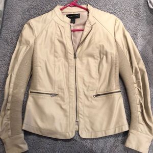 Beige leather jacket